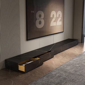 Soporte de <span class=keywords><strong>TV</strong></span> Moderno y Duradero <span class=keywords><strong>Mu</strong></span> Te Negro Dorado para Montar en la Pared, Mueble de Sala de Estar para Televisores de 65+ Pulgadas - Product Image 3