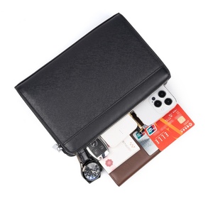 Borsa a Mano in Pelle per <span class=keywords><strong>Uomo</strong></span> Personalizzata OEM, <span class=keywords><strong>Pochette</strong></span> da Polso con Chiusura, Logo Personalizzato, Grande Borsa da <span class=keywords><strong>Uomo</strong></span> - Product Image 5