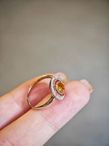 Bague Xinfly en or jaune 18 carats avec saphir naturel, sertie de rubis et de diamants, en or Au750, bijoux fins pour fiançailles, mariage ou cadeau de fête - Product Image 3