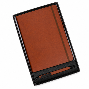 Set de Regalo de Agenda y Bolígrafo de Terciopelo PU Color Bronceado Premium, Elegante Cuaderno para Regalos Corporativos Profesionales y Escritura - Product Image 2