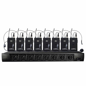 Microphones professionnels sans fil à 8 canaux, casque, cravate, microphones portatifs UHF - Product Image 2
