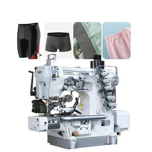 Machine à coudre interlock informatisée à bras cylindrique GC664-33AC/EUT/FT/RP avec coupeur latéral droit et point de recouvrement pour élastiques - Product Image 1