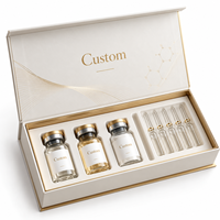 Boîte d'emballage multi-flacons personnalisée, boîte cadeau en papier rigide de luxe avec insert en EVA pour flacons en verre, ampoules, kits d'échantillons