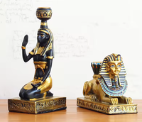 Dekorative Hundegott Anubis Sphinx Göttin Geschenke Altägyptische Kerzenhalter Desktop Gold Kerzenständer Figur Kunsthandwerk für Zuhause