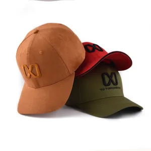 Design personalizzato di alta qualità il tuo Logo ricamato Gorra Plain 5 pannello cappello da Baseball in velluto all'ingrosso da donna in pelle scamosciata