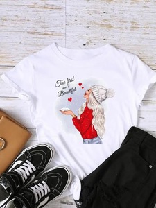 2025 fornitore all'ingrosso stampa di trasferimento di calore cartone animato albero di natale alla moda t-shirt a maniche corte da <span class=keywords><strong>donna</strong></span> alla moda - Product Image 4