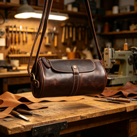 Tas Selempang Kulit Pria Boshiho Vintage Kapasitas Besar Kulit Full Grain Tas Bahu Pria untuk Kerja, Perjalanan, dan Kegunaan Sehari-hari