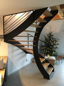 Escalera Curva Iluminada <span class=keywords><strong>con</strong></span> Tiras <span class=keywords><strong>LED</strong></span> Integradas, Escalera en Espiral Impermeable <span class=keywords><strong>con</strong></span> Iluminación por Degradado - Product Image 4