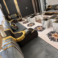 Canapé modulaire carré traditionnel arabe en tissu rembourré, design confortable pour salon, avec rembourrage en éponge