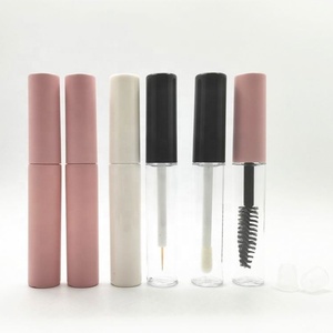 Tube de mascara en plastique de 5 ml et 10 ml avec applicateur pour cils, contenant de mascara rose avec bouchon - Product Image 4