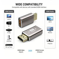 Adaptador HDMI 2.1 Portátil Directo de Fábrica, Conector Extensor HDMI Macho a Hembra de 8K60Hz Chapado en Oro para Laptop, Proyector y Monitor