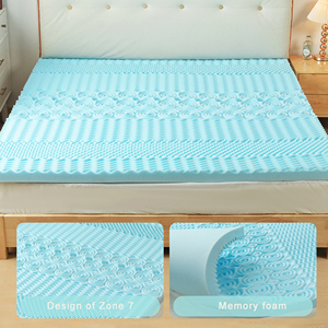 7-Zone Design Egg Crate Gel Memory Foam <b>Mattress</b> Pad & Topper with Removable Cover <b>Queen</b> Size Cooling School Use - Product Image 5