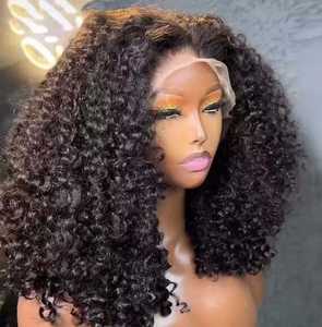 Parrucche capelli umani brasiliani vergini all'ingrosso a buon mercato a basso costo Bob ad alta densità Afro crespo capelli ricci del bambino <span class=keywords><strong>bionda</strong></span> frangia <span class=keywords><strong>parrucca</strong></span> piena di pizzo - Product Image 4