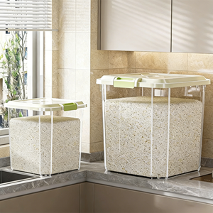 Contenitore Rettangolare Grande in Plastica per Alimenti con Coperchio, Anti-umidità, per Cereali, Uso Domestico, Dispenser da <span class=keywords><strong>Cucina</strong></span> 5-25 kg - Product Image 4