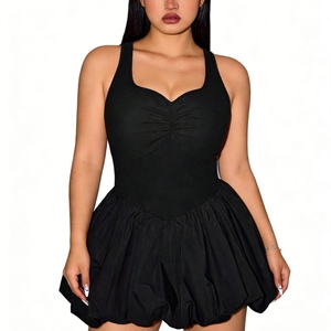 Plus Size Women's Ruched Bust <b>Bubble</b> Hem <b>Mini</b> Dress Sleeveless Sweetheart Neck Party Dresses Fashion - Product Image 4