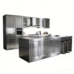 JINGSHUN <span class=keywords><strong>Mobili</strong></span> da Cucina Modulari <span class=keywords><strong>in</strong></span> <span class=keywords><strong>Acciaio</strong></span> <span class=keywords><strong>Inox</strong></span>, Armadietti Integrati di Grande Capacità <span class=keywords><strong>per</strong></span> Progetti Residenziali e Commerciali - Product Image 2