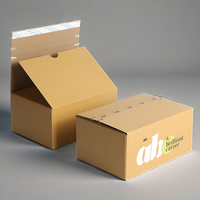 Boîte d'expédition auto-élevante en papier kraft imprimé, étanche, pour cadeaux, vente en gros pour petites entreprises, emballage personnalisé en carton pour envoi postal