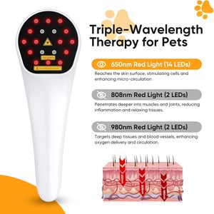 GOYOJO เครื่องบำบัดด้วยแสงสีแดงสำหรับสุนัข อุปกรณ์ไฟ LED พร้อมแสงสีแดงเพื่อการดูแลข้อต่อ การเคลื่อนไหว และสุขภาพผิวหนังในสัตว์เลี้ยง - Product Image 4