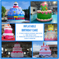 Gâteau d'anniversaire gonflable géant en forme de licorne, personnalisable, pour la décoration d'événements et de fêtes