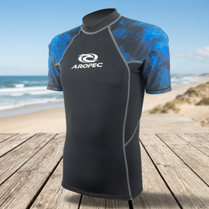 เสื้อแรชการ์ดแขนสั้นลายพรางสำหรับผู้ชาย AROPEC ผ้าสแปนเด็กซ์/ไนลอน ป้องกันแบคทีเรีย พิมพ์ลายด้วยความร้อน มีสินค้าพร้อมส่ง - Product Image 3