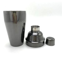 Premium 18oz 550ml PVD pistolet noir plaqué couleur barman outil Mixology Cocktail Martini Mojito boissons mélangeur Cobbler Shaker étain