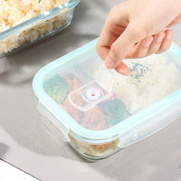 Boîtes à lunch en verre borosilicate écologiques, compatibles micro-ondes, avec couvercle en PP anti-fuite, préservation de la fraîcheur, hermétiques et réutilisables