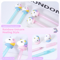Stylo gel à capuchon sur le thème de la licorne - Vente en gros, design scintillant, encre à séchage rapide, papeterie cadeau