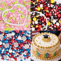Regenbogen-Streusel für Kuchendekoration Essbare Perlen-Streusel-Mischung Mehrfarbige Zuckerperlen für Backwaren und Keksdekoration