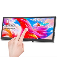 Moniteur portable tactile 12,3 pouces pour USB-C, écran IPS 1920x720, affichage LCD, affichage de la température, 60Hz, luminosité 300cdm