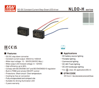 Controlador LED de Corriente Constante CC MEAN WELL NLDD-700H/NLDD-1050H 700mA/1050mA, 60W, Entrada 10-56V, Atenuación PWM, Carcasa de Aluminio, 3 Años de Garantía