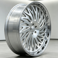 Jantes forgées sur mesure en 2 parties, 15-26 pouces, jantes 7-13J, jantes en alliage d'aluminium neuves, style modifié concave poli brossé