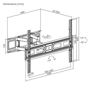 Vente en gros économie <span class=keywords><strong>bras</strong></span> articulés réglable pivotant inclinaison plein mouvement <span class=keywords><strong>TV</strong></span> cintre <span class=keywords><strong>support</strong></span> <span class=keywords><strong>mural</strong></span> pour 37-80 pouces | LPA78-466 - Product Image 6