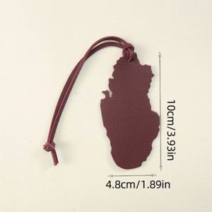 Multi-Purpose Pu Qatar Map Vintage <b>Bookmark</b> Unique Bag Charm <b>Gift</b> With Leather Strap - Product Image 6