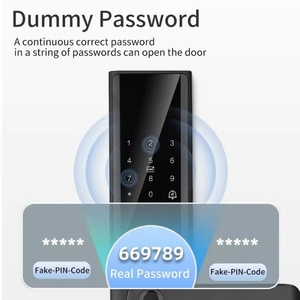 Serrure de porte intelligente Glomarket Tuya WiFi Cloud avec empreinte digitale, code/carte, déverrouillage par smartphone et port de charge d'urgence - Product Image 4