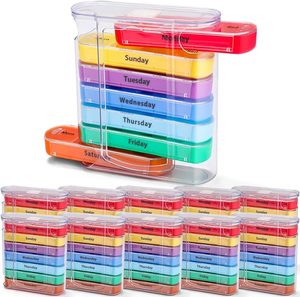Pill Box case Pocket Size Medicine case Promotion Easy Open Plastic Capsule Color Weekly 7 Days 28 Cases Plastic Pill Box