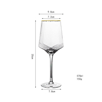 Ensemble de verres à vin de luxe à longue tige grande jante en or gobelets en cristal sans plomb personnalisés Design moderne vin rouge métal plastique
