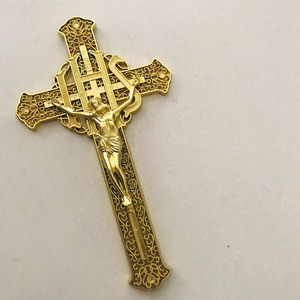 F-Jésus 2 #   Nouvelles décorations funéraires en gros à bas prix, cercueil en plastique, croix de style américain, crucifix de Jésus pour la bière - Product Image 2