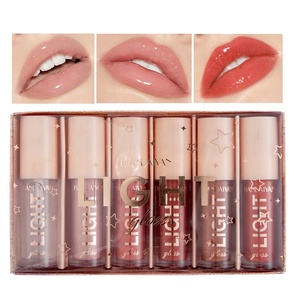 Handaiyan Tiefenfeuchtigkeitsspendendes Mini Clear <span class=keywords><strong>Nude</strong></span> Glänzendes Cremiges Flüssig-Lipgloss-Set 6 Farben Make-up Geschenk Großhandel - Product Image 2