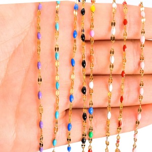 Cadena de Eslabones con Cuentas de Acero Inoxidable de 2.5mm, Color Dorado, Joyería de Moda, Longitud Personalizable de 14-30 Pulgadas - Product Image 6