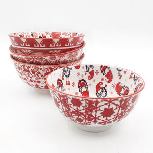 Vaisselle créative sous glaçure pour la réveillon <span class=keywords><strong>de</strong></span> noël, motif arbre <span class=keywords><strong>de</strong></span> père noël, salade, Ramen, Dessert, soupe et riz, bol en céramique - Product Image 5
