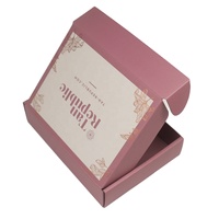 Boîtes d'expédition personnalisées en papier recyclé rose vif, impression personnalisée, emballage pour livraison, boîtes d'expédition avec étiquette privée
