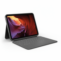 Casing Keyboard Laudtec Slim Folio Style untuk iPad (Generasi ke-10 & A16), Keyboard Nirkabel Terintegrasi Kompatibel dengan sistem iPadOS