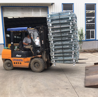 Palette empilable en treillis métallique galvanisé, cage d'entrepôt, conteneur métallique pliable
