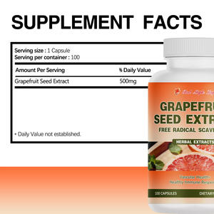 Capsules d'<span class=keywords><strong>extrait</strong></span> <span class=keywords><strong>de</strong></span> pépins <span class=keywords><strong>de</strong></span> <span class=keywords><strong>pamplemousse</strong></span> antioxydant, éliminateur <span class=keywords><strong>de</strong></span> radicaux libres, anti-âge et soutien immunitaire, végétalien, certifié GMP en vrac - Product Image 6