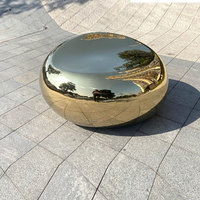 Artisanat en métal paysager, sculpture en forme de galet en acier inoxydable décorative pour jardin extérieur, cour, personnalisée