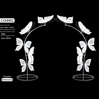 Arc de papillon lumineux support de fleurs décoration de fond de mariage suspendu fer Art Festival arc guirlandes lumineuses LED moderne