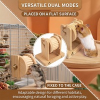 Distributeur de friandises interactif rotatif en bois naturel écologique et durable pour hamsters, enrichissement pour petits animaux