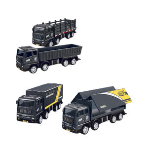 Camión de juguete negro para niños, educativo, de fricción, transportador de vehículos, flota de juguete, contenedor, camión publicitario con valla - Product Image 1