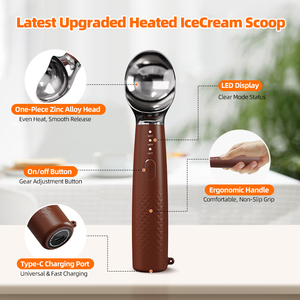 Cuillère à glace chauffante professionnelle, cuillère chauffante électrique avec charge rapide de type C, batterie 2600 mAh pour glace dure comme du verre - Product Image 2
