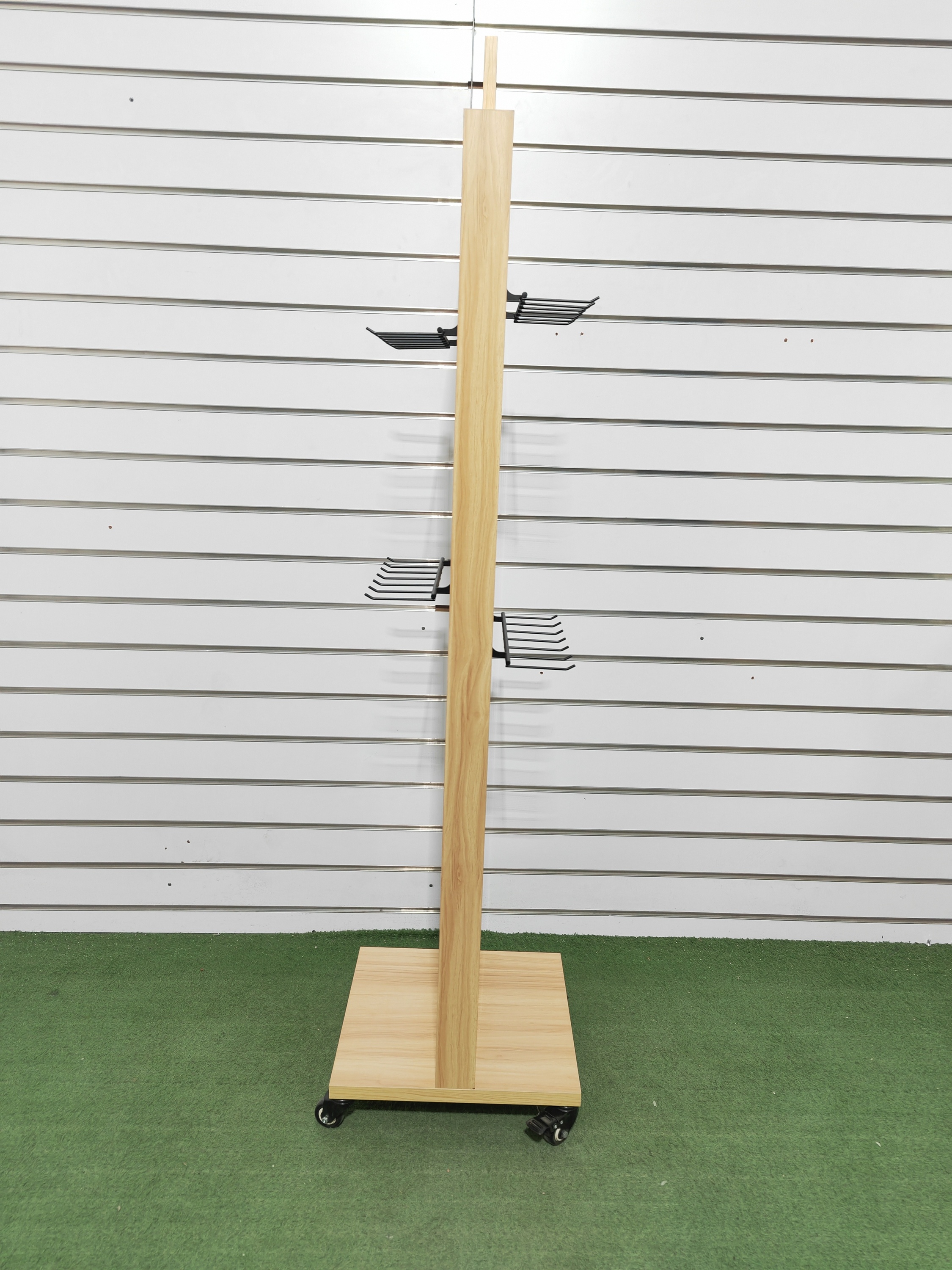 Jewelry & Belt Display Stand Double-Sided Heavy Duty Metallic with Removable Hook and Caster for Retail Supermarkets — view 4